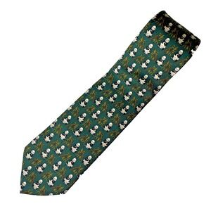 Brooks Brothers Makers 100%‎ Silk Green Panda Bamboo Neck Tie 4" X 60"  Business